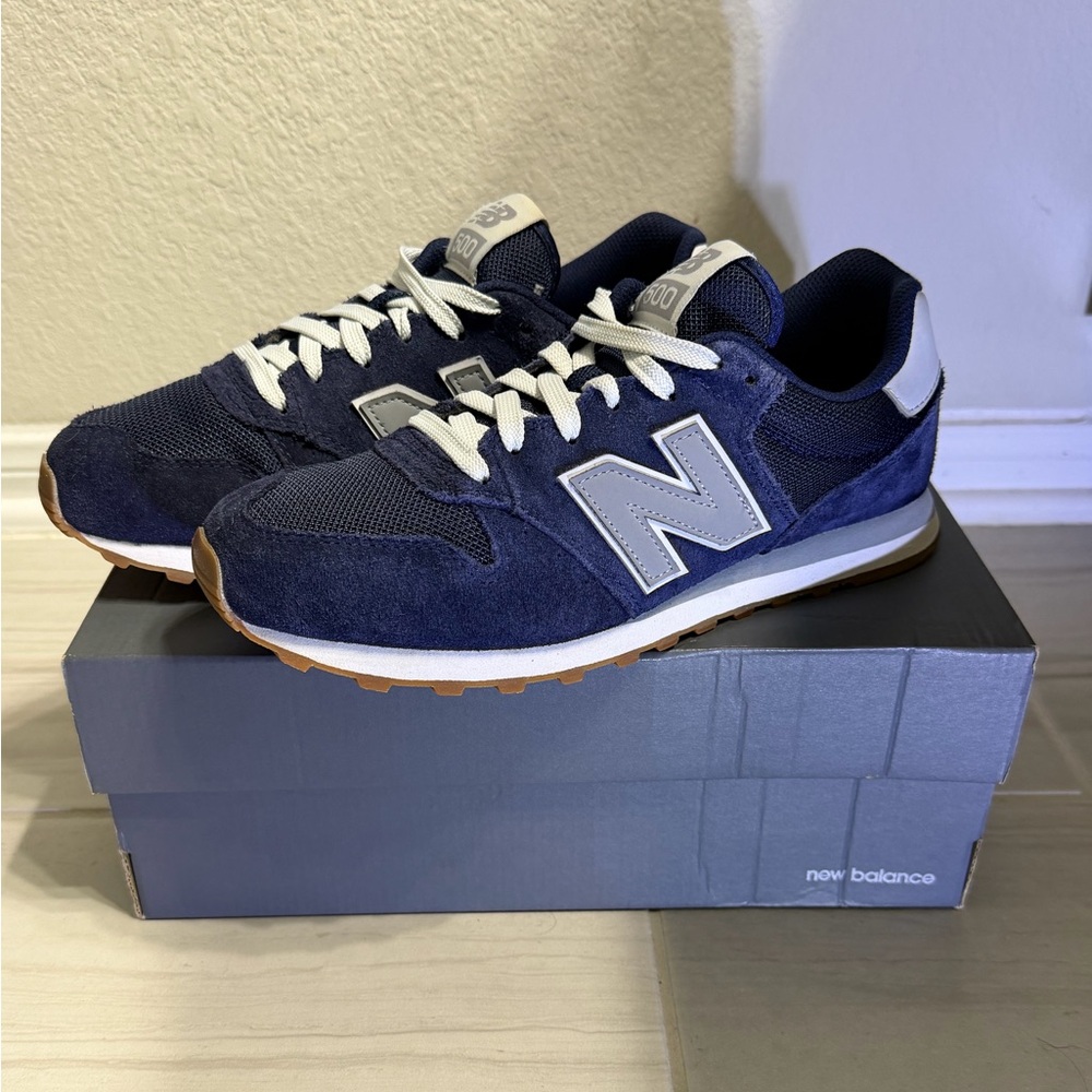 New Balance NB 500 (GM500ST) Navy Blue Suede with Gum sole